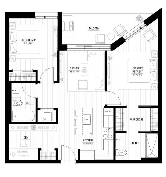Mondrian Floor Plan B by Truman